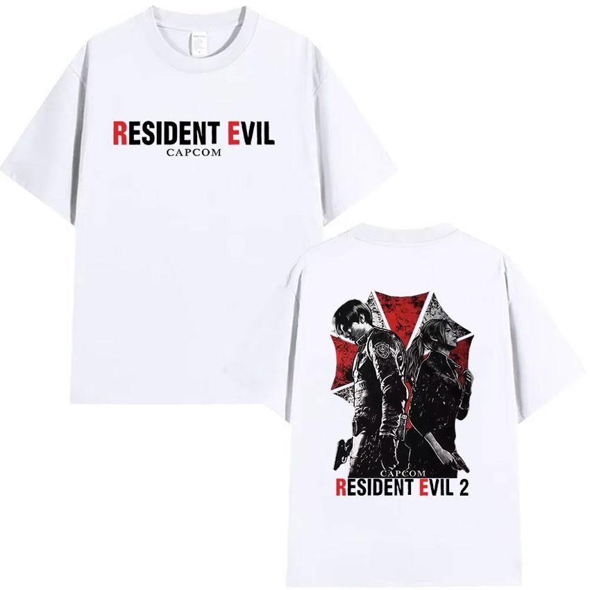 Горячая Игра Леон Кеннеди Resident Evil Графическая Футболка Мужская Летняя Готическая С Коротким Рукавом Футболки Мужчина 100% Хлопок Футболка Уличная Одежда