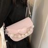 Fashion Beaded Single Shoulder Bags Women's Texture Leather Party Crossbody Bag Sweet Ladies Simple Square Handbags Trend