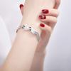 Открытый матовый посеребренный браслет для женщин, универсальный модный витой браслет с водной рябью