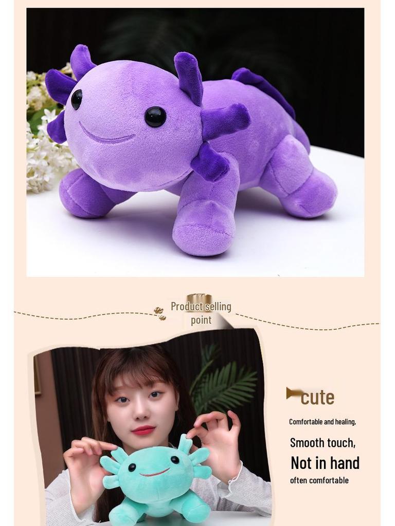 Axolotl Plush Doll: Multi-Color Four-Cornered Style