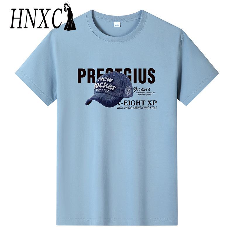 HNXC Хлопковая футболка с коротким рукавом, мужская модная свободная рубашка с половиной рукава, сострадательная рубашка с принтом