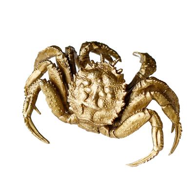 Античная бронзовая маленькая статуя краба, чайное украшение для домашнего животного, чистая латунь, твердая миниатюрная фигурка животного, винтажные аксессуары для украшения дома