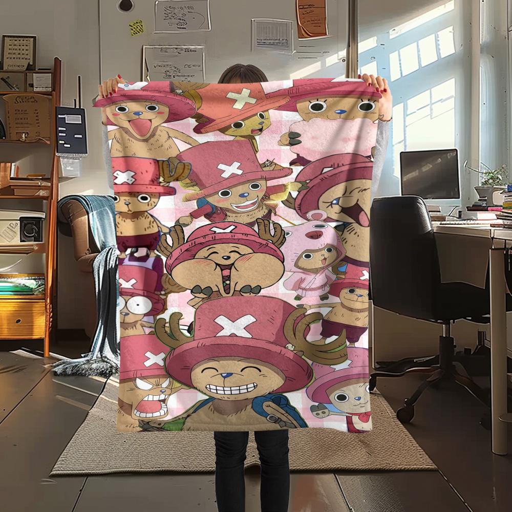 1 шт. Плед из фланели с рисунком Тони Тони Чоппера из One Piece. Подходит для всех сезонов. Для домашнего декора. Тепло и комфорт. Подарки. Праздничный подарок.
