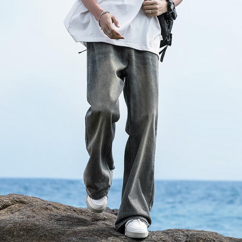 SWAMP AREA Men's High Street Bootcut Straight-Leg Jeans