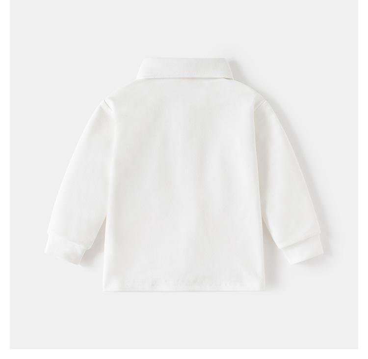 Детская футболка-поло с длинным рукавом 2024: Утепленный топ с лацканами в корейском стиле для мальчиков - Осенняя коллекция.