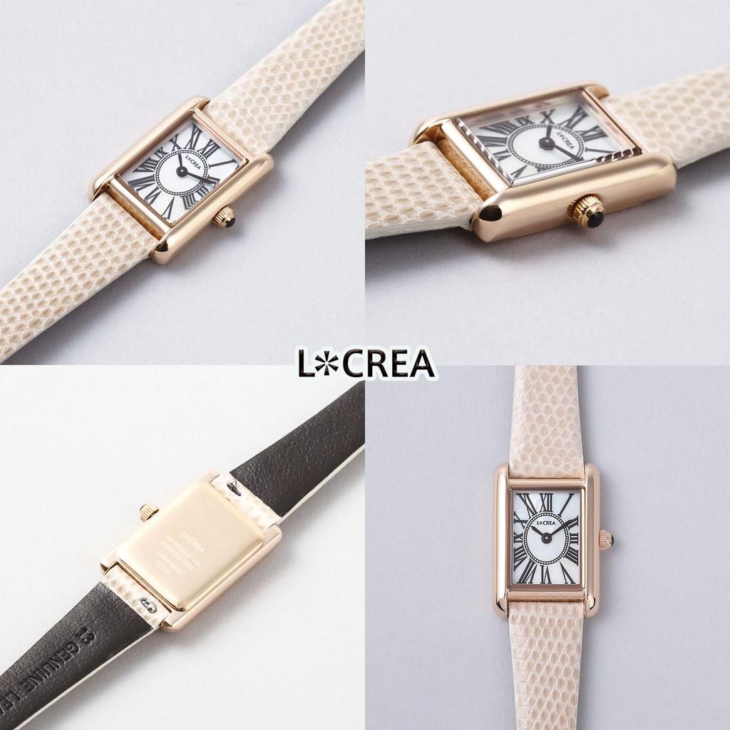 Солнечные часы, сделанные в Японии, LeClair PARALLELA, розовый золотой ремень из натуральной кожи ящерицы [LCREA], женские LC2101-PGRBE