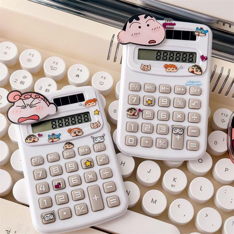 New Crayon Shin-Chan Anime Figures Cartoon Portable Pocket Calculator Mini Computer For Exams Students And Study Silent Gift