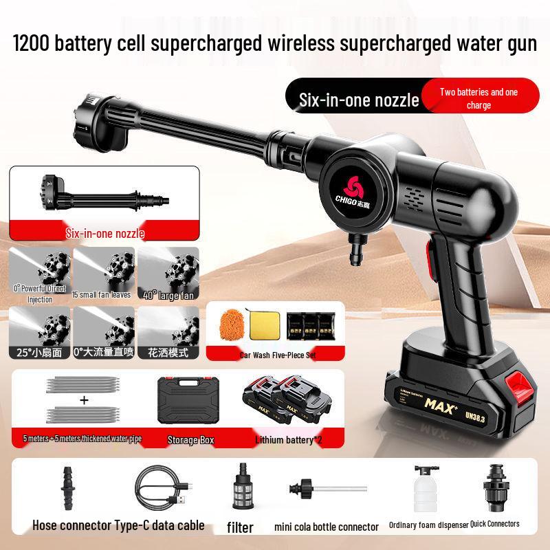 High-Power Wireless Car Washer: Rechargeable High-Pressure Water Gun for Home Car Wash