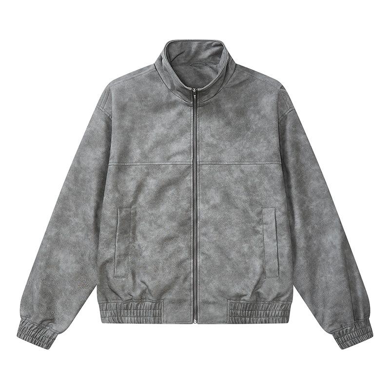 Осень и зима Новые модные брендовые мужские и женские куртки в американском стиле ретро с воротником-стойкой Кожаная куртка PU Locomotive Jacket