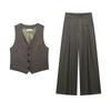 Spring New Women's Clothing Fashion Sleeveless Slim Fit Waistcoat Vest 4749886 Pairs of Pleated Pants 4391513