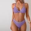Women's Solid Swimwear Sense Bikini With Chest Pad No Steel Bra Swimwear