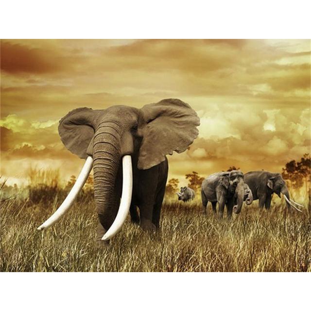 5D DIY Diamond Painting Elephant Diamond Embroidery Animal Rhinestone Art Picture Inlaid Mosaic Home Decoration Handmade Gift