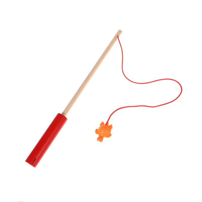 Baby Magnetic Fishing Toy Children'S Fishing Rod Extended Wooden Fishing Rod Built-In Strong Magnetic Hook Fishing