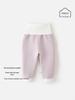 Детские теплые стеганые брюки с высокой талией - Хлопковые однотонные для новорожденных осень/зима