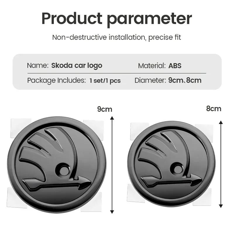 2 шт. 80 мм 90 мм Эмблема Для Skoda Fabia 1 2 Octavia a7 RS Superb Rapid Yeti Karoq Vision Автомобиль Передняя Задняя Багажник Наклейка