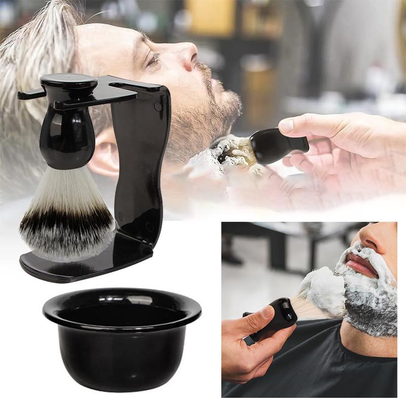 Набор помазков для бритья Набор для бритья 3-в-1 с помазком Чаша для бритья и подставка для бритья Мужской подарочный набор для бритья на День отца