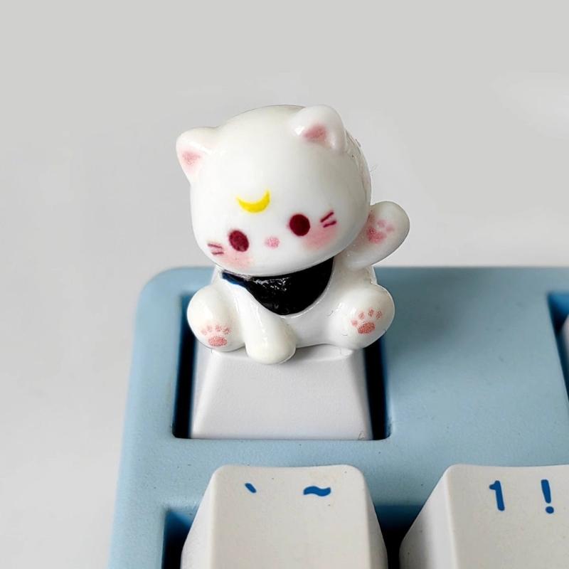 3D механические клавиатуры Креативные мультяшные головы кошек Игровые клавиатуры Колпачки для клавиш для офисного снятия стресса