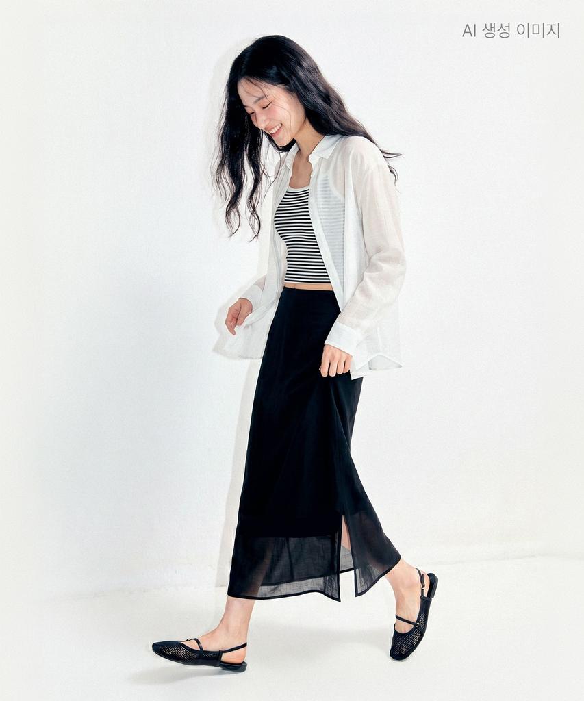 Roem See-Through Long Skirt Rmwhg37S11