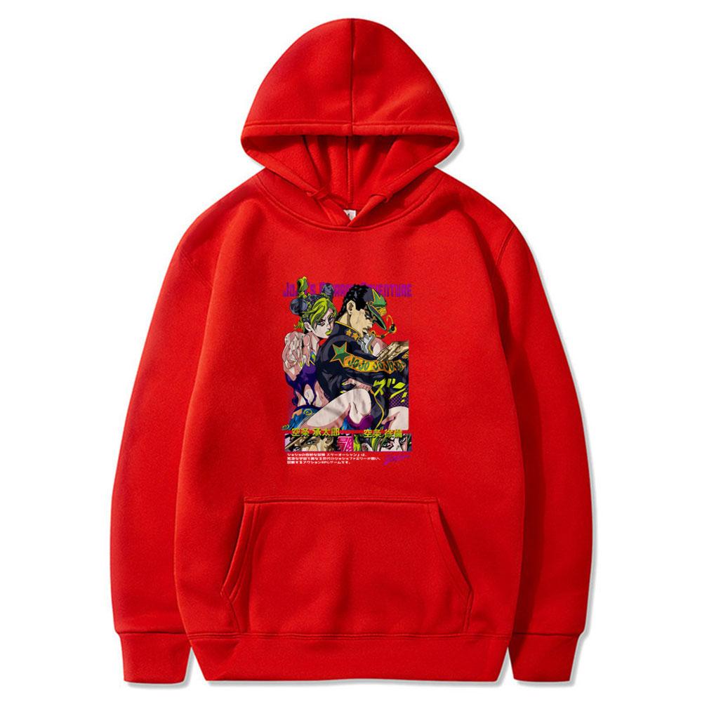 Anime JoJo Bizarre Adventure Hoodies Kujo Jotaro Kujo Jolyne Manga Tops Winter Couple Cwears Casual Comfort Oversized Streetwear