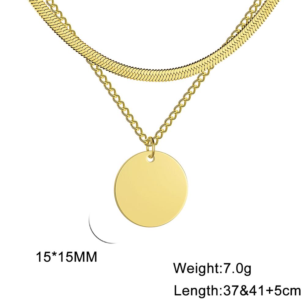 Xiaomi Skyrim Minimalist Geometric Round Choker Necklace for Women Stainless Steel Simple Double Layer Clavicle Snake Chain Jewelry New