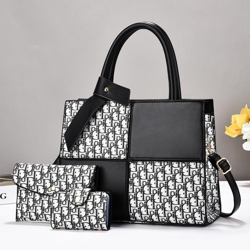 Новый комплект из трех предметов с контрастными цветами, сумка высокого уровня, все в одном, модная сумка через плечо