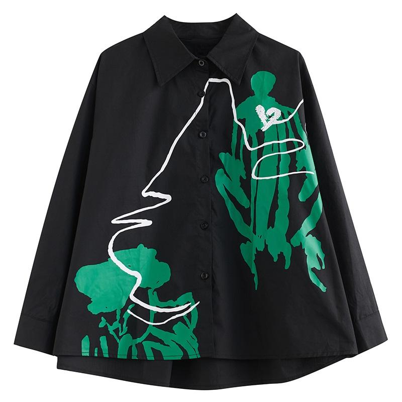 Рубашки и блузки с длинными рукавами для блузок, повседневные свободные весенне-осенние топы, женская рубашка на пуговицах