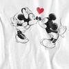 Disney Childrens/Kids Mickey & Minnie Mouse Kiss Sketch Valentine`s Day T-Shirt