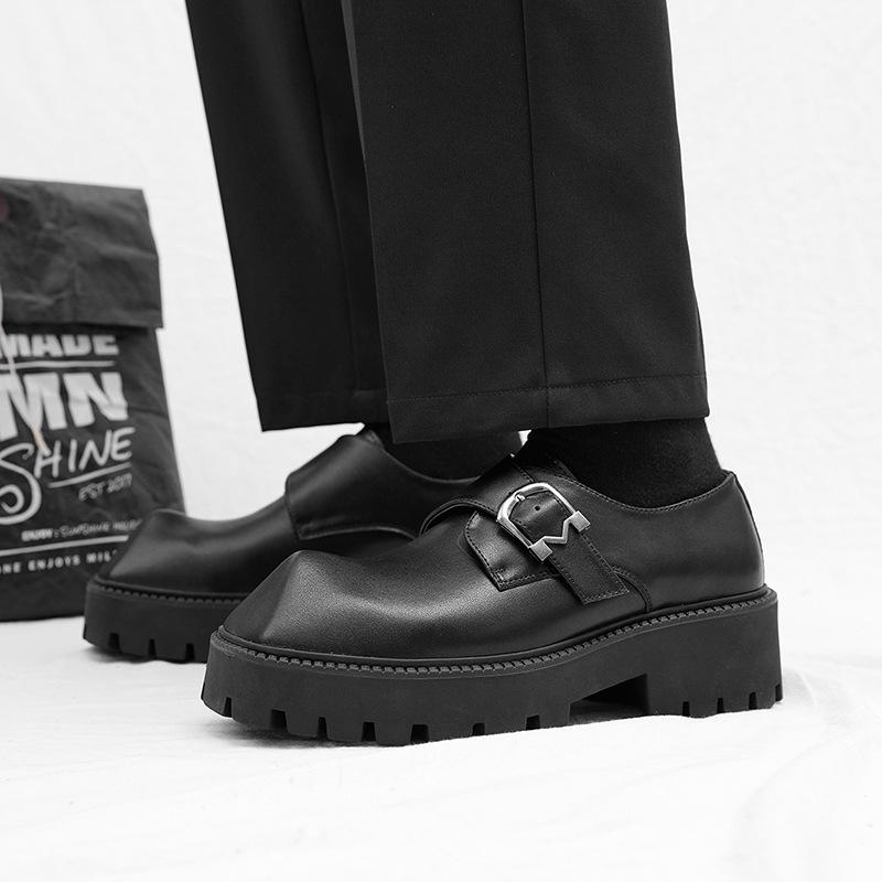 Модная обувь для мужчин Модная ретро обувь с квадратным носком на толстой подошве Повседневная мужская обувь На шнуровке Платформа Дерби Кожаные лоферы Обувь Zapatos Hombre