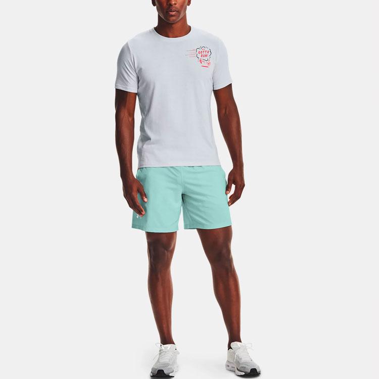 Under Armour Повседневная дышащая футболка для бега с коротким рукавом для мужчин, цвет дымчато-серый 1360427-014