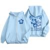 Women's Zip Up Hoodies Teen Girls  Flowers Printed Sweatshirt Clothing Casual Drawstring Jacket With Pockets