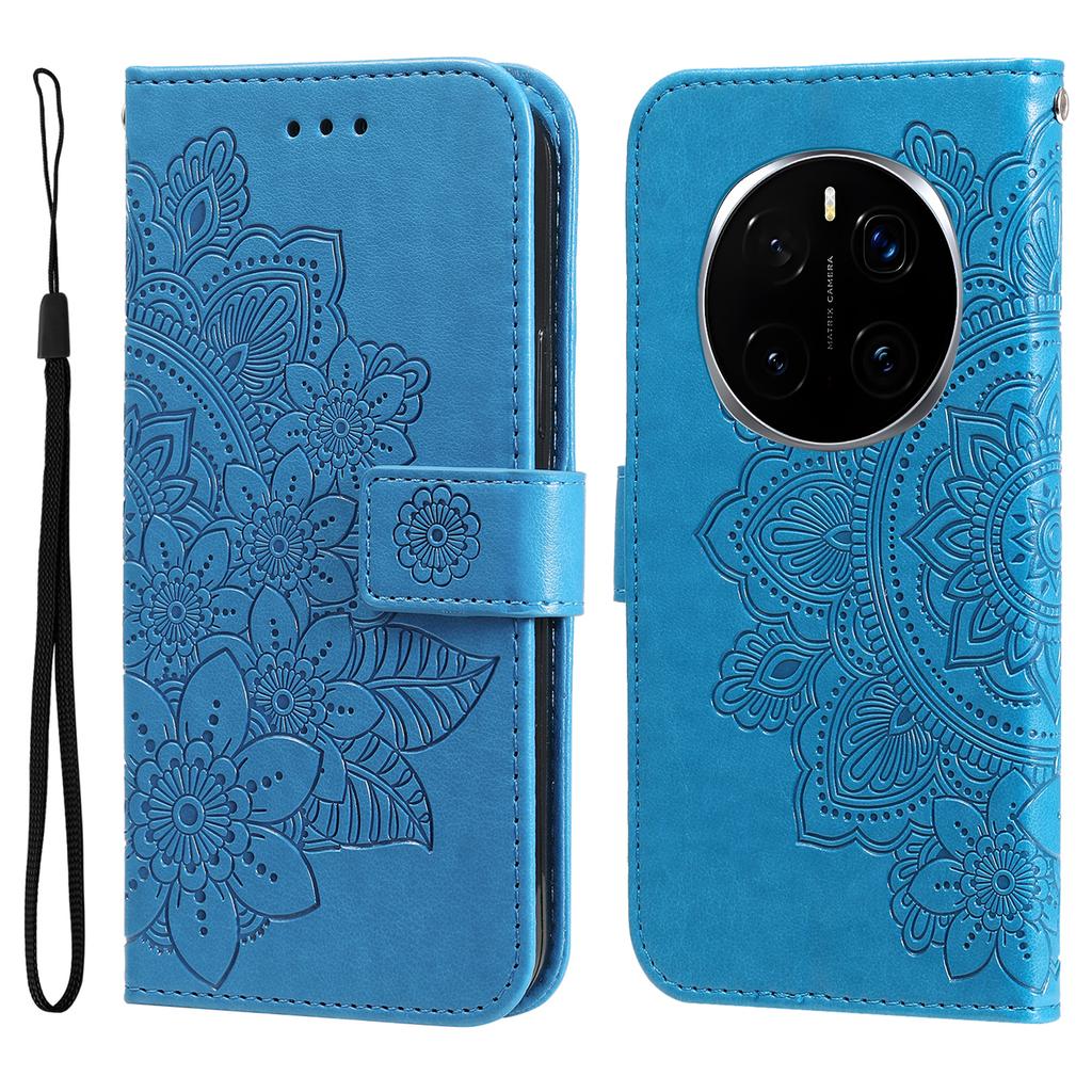 Чехол для Honor Magic7 Pro 5G с цветочным узором, кошелек-подставка из ПУ кожи, чехол для телефона