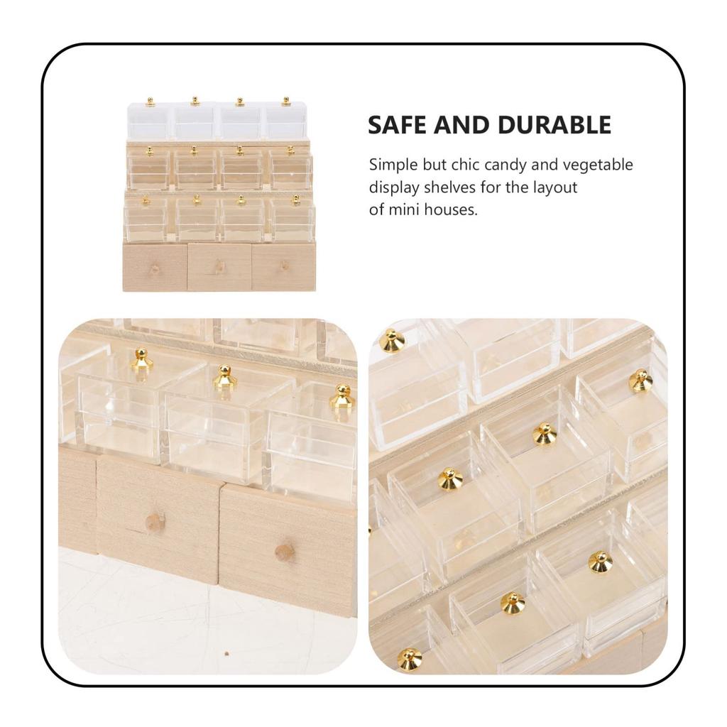 YARNOW 1 комплект миниатюрных деревянных стеллажей для хранения вещей, мини-кукольный домик, банка для хранения конфет, украшения, аксессуары для кукольного домика, миниатюрная мебель, детская игрушка, подарок