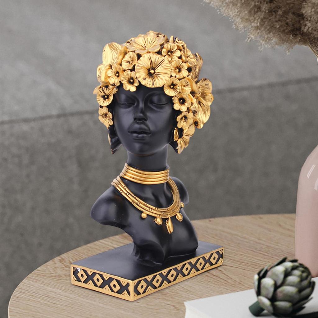 Статуя африканской женщины, женская скульптура, произведение искусства, современный бюст, эстетическое украшение для дома