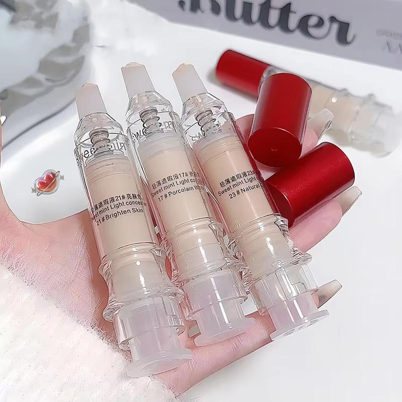 Консилер с игольчатым тюбиком Жидкая основа Корректор темных кругов Контур носа Высокое покрытие BB-крем Женская косметика Косметика