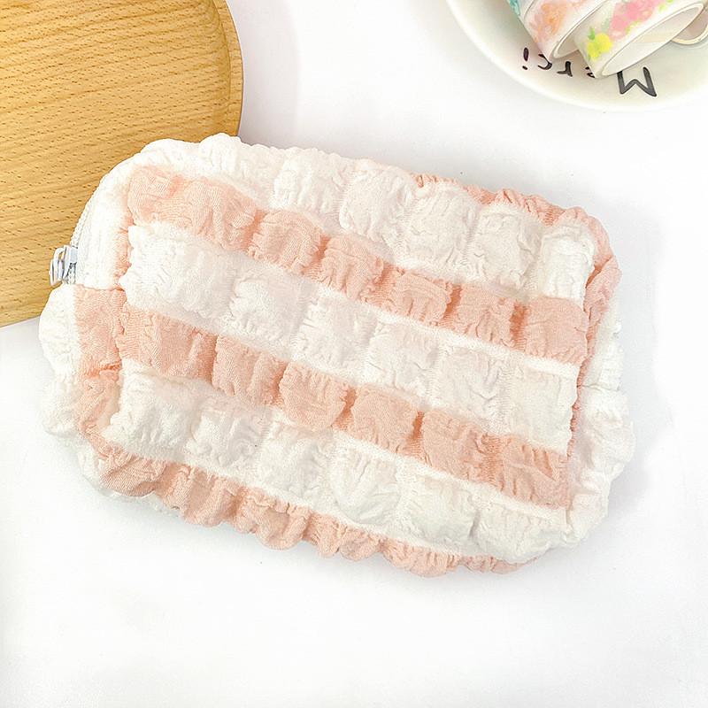 Сумка для хранения ярких цветов в полоску с цветными блоками, студенческая модная большая вместительная сумка для канцелярских принадлежностей с пузырьковым облаком, пенал, косметичка