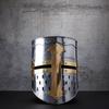 Medieval Crusader Helmet Templar Knight High Quality Steel  Golden Cross  Pre Fitted Liner  Cosplay Gift