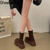 Fashion Vintage Platform Increase Women Ankle Boots Fashion Slip On Shoes Autumn Winter British Style Ladies Elegant Short Booties