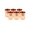 Pure Copper Plain Glass with Hammered Design, Drinking Serving Water, Yoga Ayurveda, Volume-300 Ml, Pack of 6