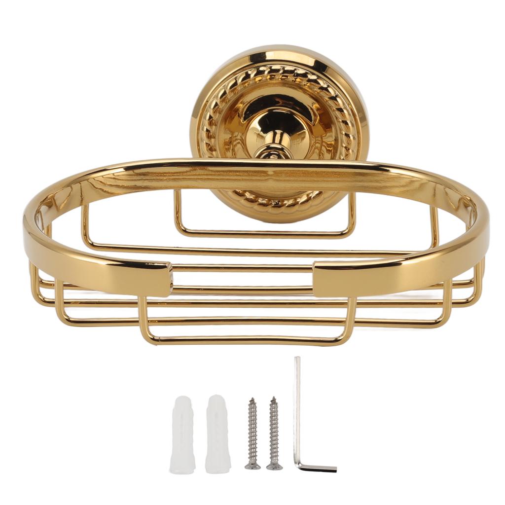 Wall Mounted Metal Soap Holder Antique Bathroom Soap Basket Dish Holder Golden Twist