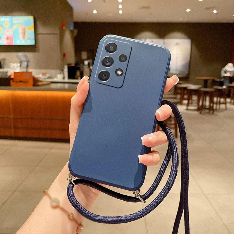 Мягкий ТПУ чехол со шнурком для Samsung Galaxy S25 Edge S24 S23 S22 Ultra S21 S24 FE A56 A52 A53 A54 A55 A16 5G, чехол-кроссбоди с ремешком