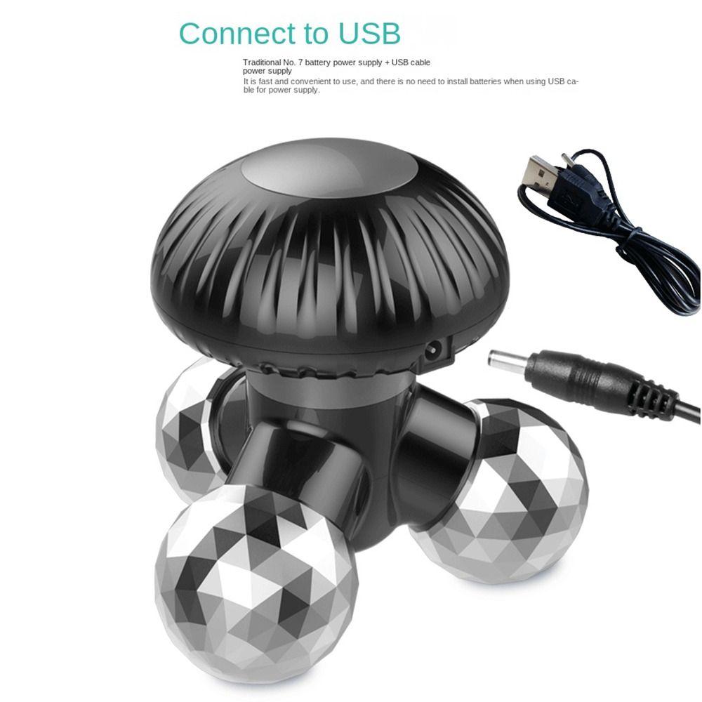 Massage Tool Home Use Body Care Tool Mini Massager with 3 Kneading Massage Heads Vibrating Massager