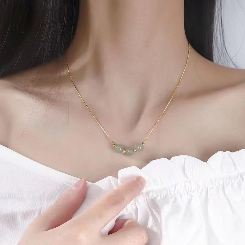 Hetian Jade Three Life Three World Ожерелье Bucket Beads Нефритовый кулон Нефритовые украшения Подвесной светильник Роскошная ниша Высокое качество Ощущение