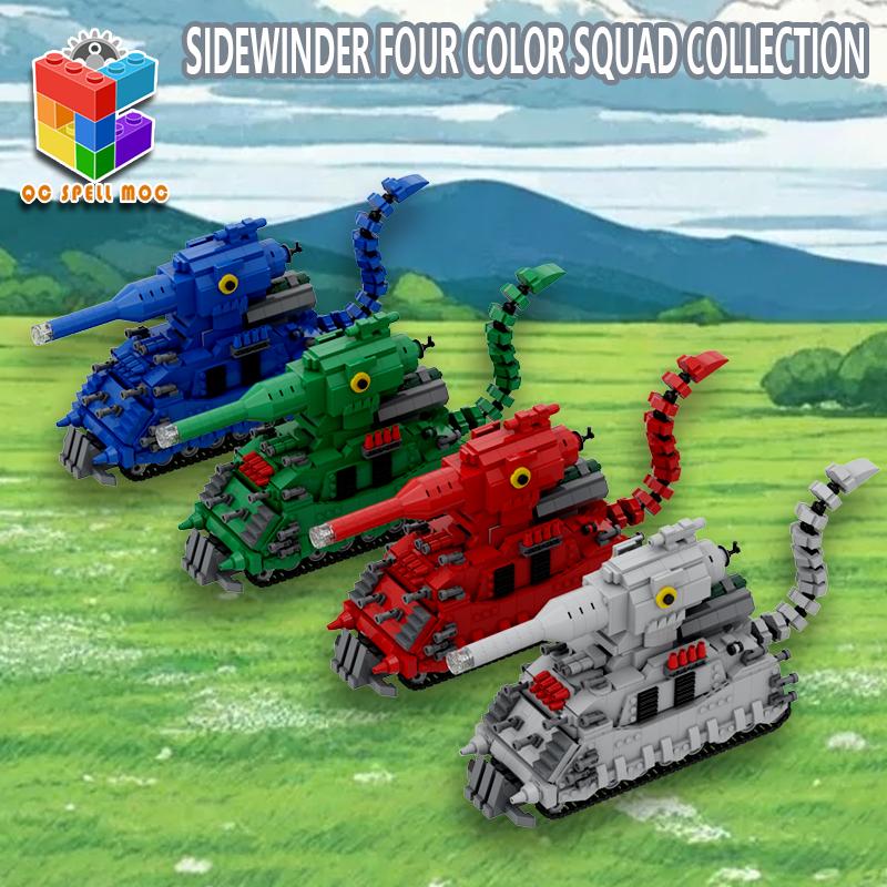 Семицветные креативные строительные блоки MOC Вторая мировая война KV44 Немецкий сверхтяжелый танк P1000 Демон Военная сборка Строительные блоки