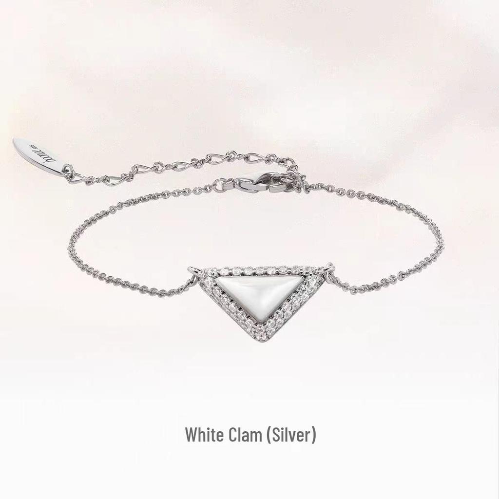 Ожерелье из натурального камня треугольной формы с бриллиантами - Роскошное, изысканное и универсальное колье-цепочка для ключицы для создания высококлассного стиля.