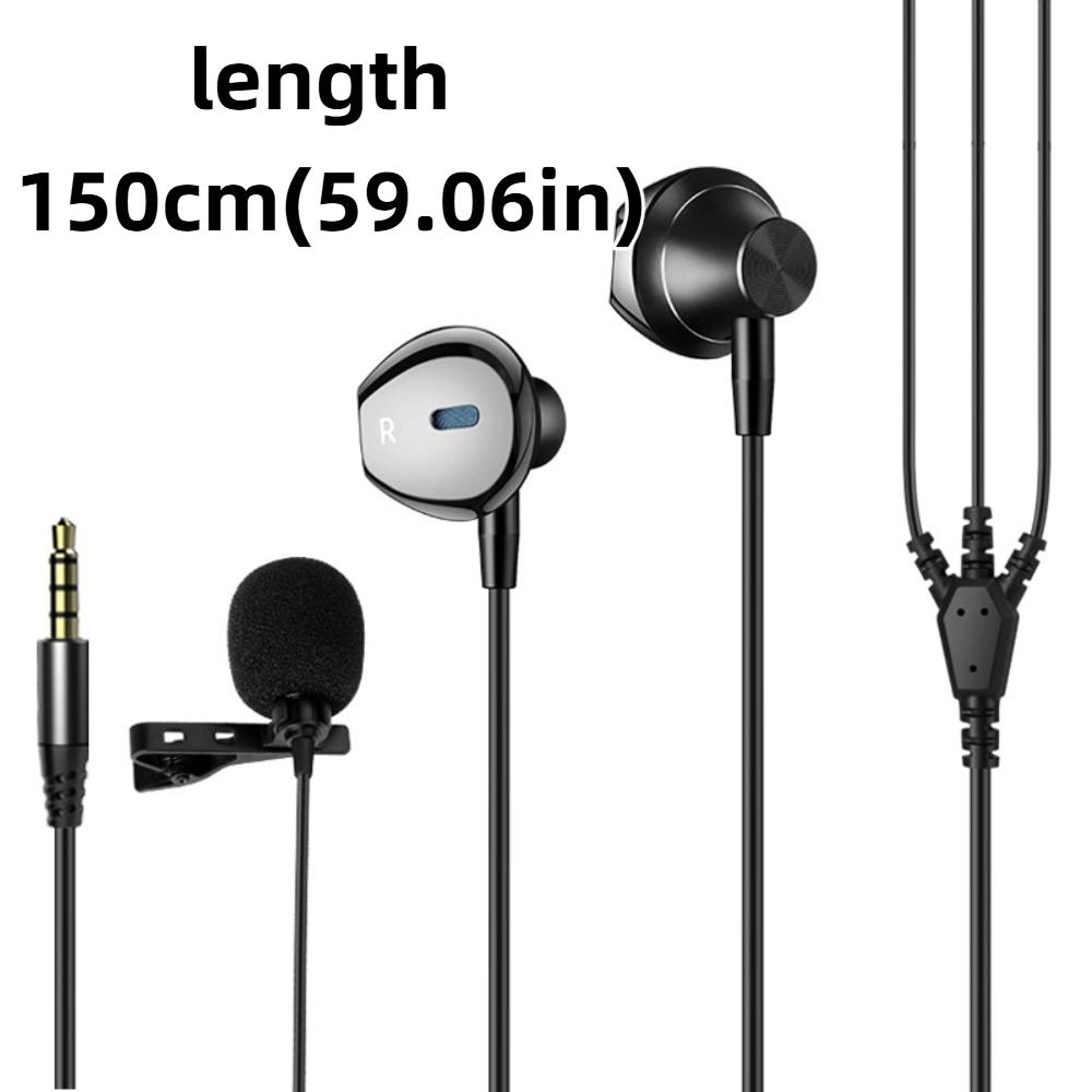 Проводные наушники 3,5 мм/Type-C с петличным микрофоном, Hi-Fi стереогарнитура, наушники с объемным басом, универсальная проводная гарнитура, для караоке