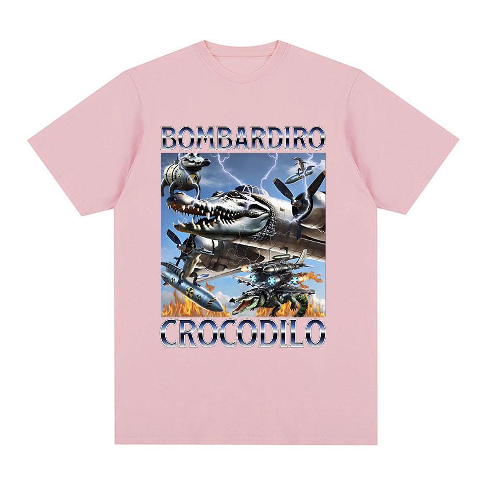 Bombardiro Crocodilo Crocodile Plane Bomber Funny Meme T-shirt Men's Women Casual Cotton Short Sleeve T Shirts Comfort T-shirts
