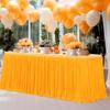 6FT Table Skirt for Rectangle Tables Wrinkle Resistant Pleated Tablecloth Reusable Ruffle Table Cloth for Christmas Dessert Cake Table Decoration