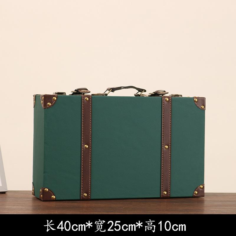 Винтажный чемодан в европейском стиле, реквизит для фотосъемки, антикварный кожаный сундук, коробка для хранения одежды, витрина модного бутика