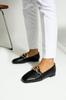 Женские туфли на плоской подошве Черные кожаные балетки