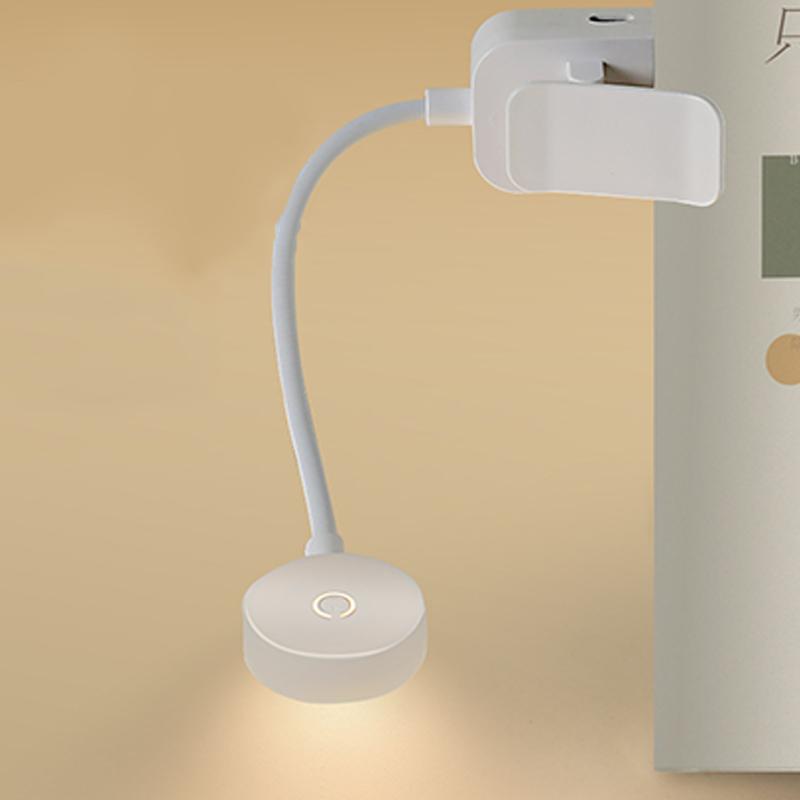 Складная мини-книга-лампа с клипсой, перезаряжаемая от USB, светодиодный ночник, 3 режима, защита глаз, плавная регулировка яркости, гибкая, для чтения в спальне